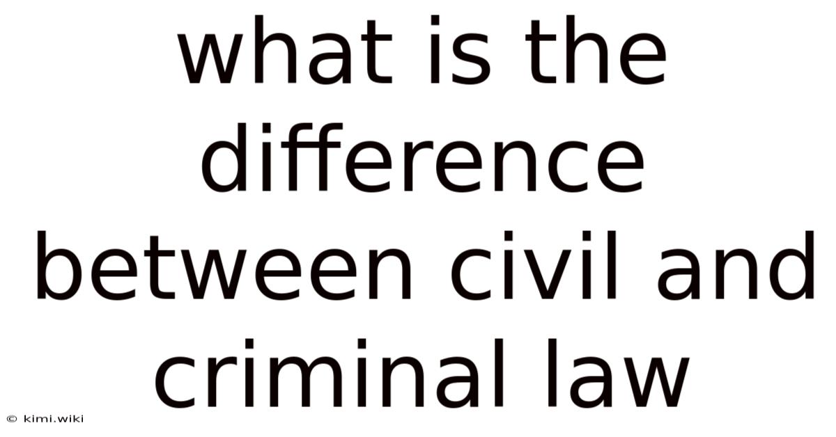 What Is The Difference Between Civil And Criminal Law