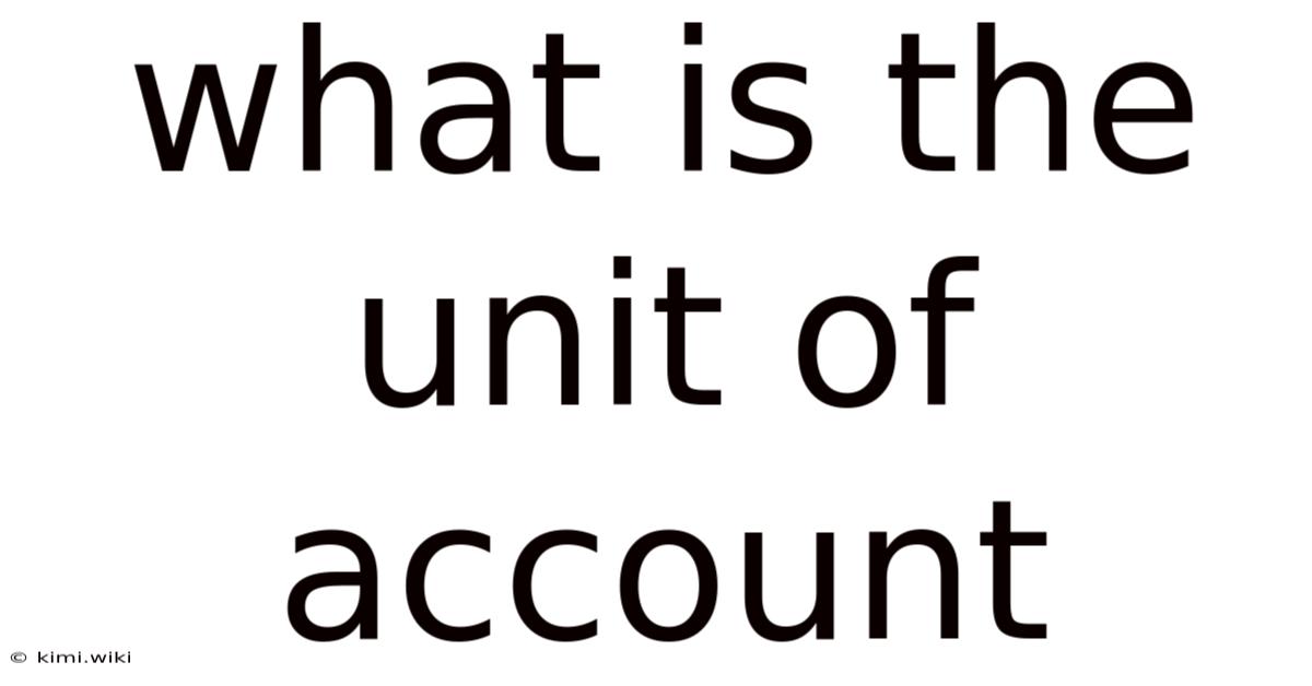 What Is The Unit Of Account