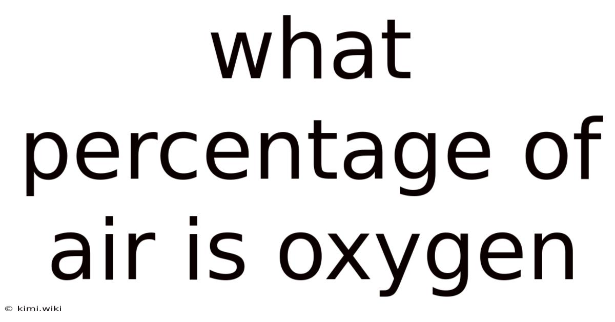 What Percentage Of Air Is Oxygen