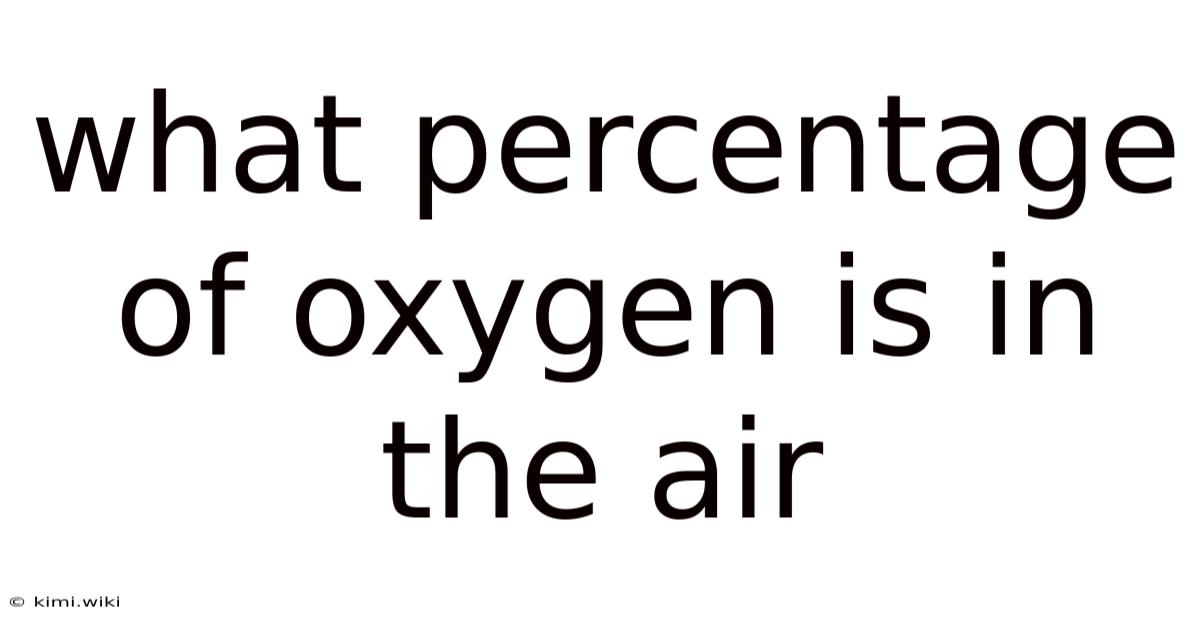 What Percentage Of Oxygen Is In The Air