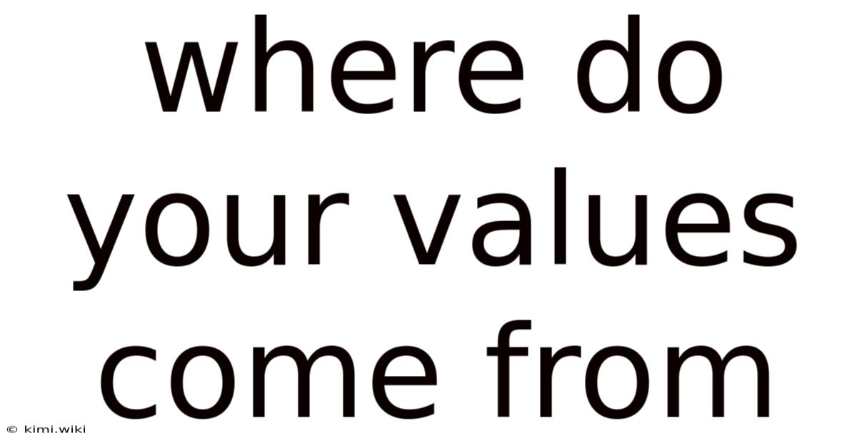 Where Do Your Values Come From