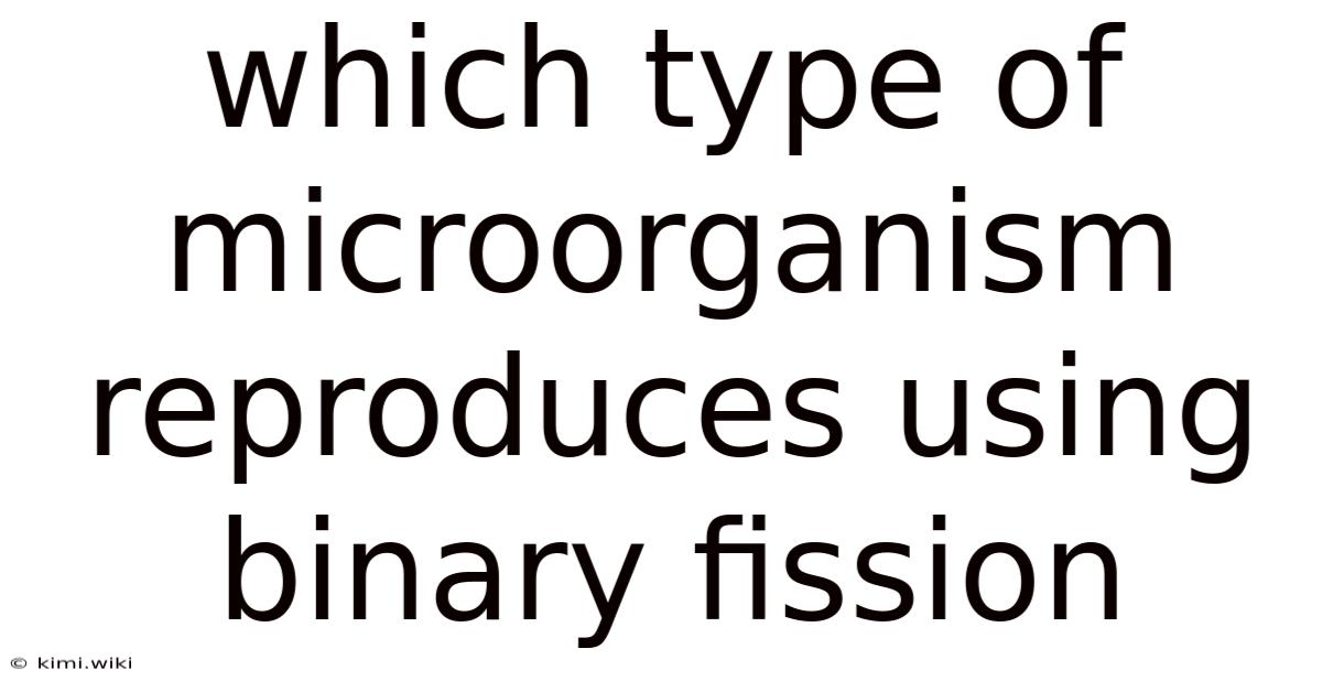 Which Type Of Microorganism Reproduces Using Binary Fission