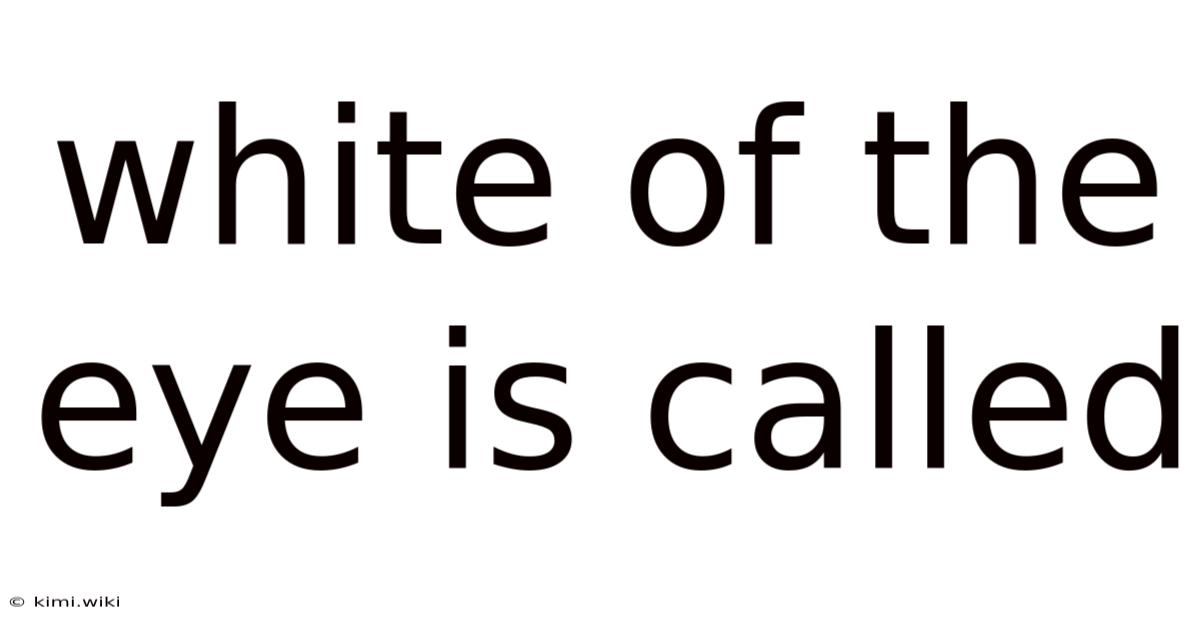 White Of The Eye Is Called