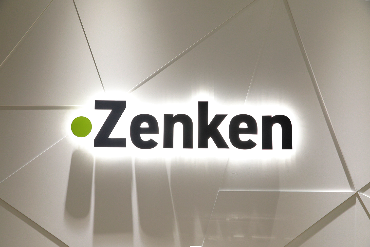Zenken's company logo in the entrance area.